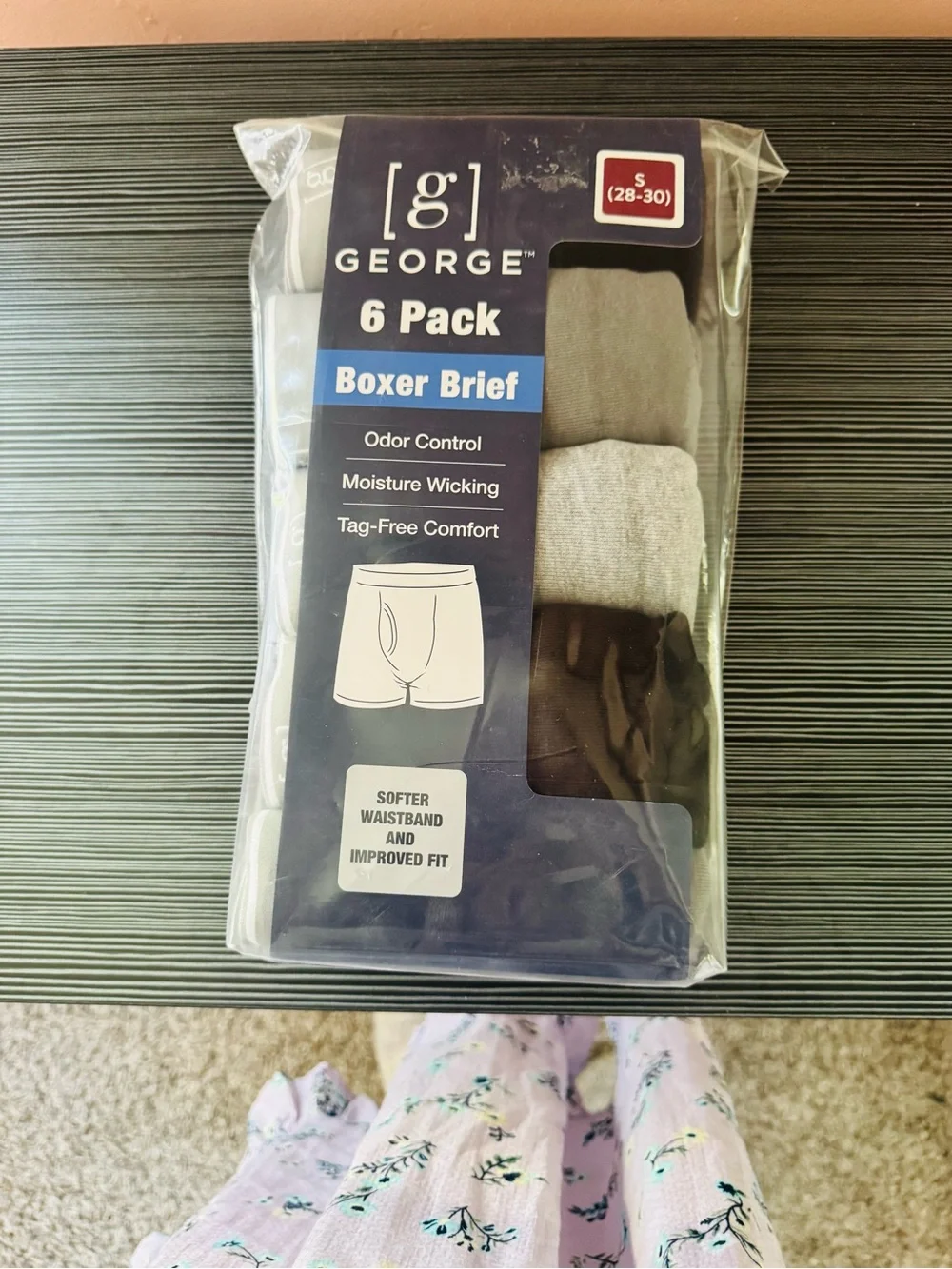 George 6-Pack Men's Boxer Briefs – Gray & Black Mix